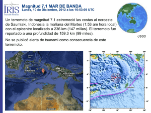 Magnitud 7.1 MAR DE BANDA