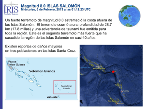 Magnitud 8.0 ISLAS SALOMÓN