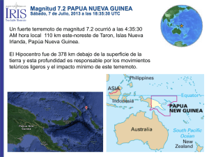 Magnitud 7.2 PAPUA NUEVA GUINEA