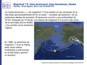 Magnitud 7.0, Islas Andreanof, Islas Aleutianas, Alaska