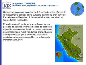 Magnitud  7.0 PERÚ