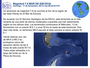 Magnitud 7.8 MAR DE ESCOCIA
