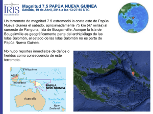Magnitud 7.5 PAPÚA NUEVA GUINEA
