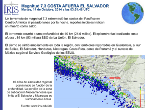 Magnitud 7.3 COSTA AFUERA EL SALVADOR