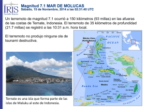 Magnitud 7.1 MAR DE MOLUCAS
