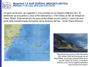 Magnitud 7,0 SUR DORSAL MESOATLANTICA