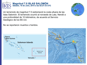 Magnitud 7.0 ISLAS SALOMÓN