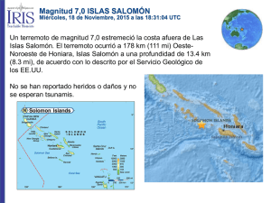 Magnitud 7,0 ISLAS SALOMÓN