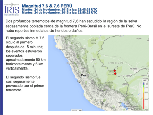 Magnitud 7.6 &amp; 7.6 PERÚ