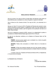02.- Resolución Convocatoria Técnico de gestión en el patronato "Monte del Pilar"Técnico de gestión en el patronato "Monte del Pilar"