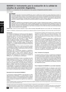 2. Ciapponi A. QUADAS-2: instrumento para la evaluación de la calidad de estudios de precisión diagnóstica. EVIDENCIA - Actualización en la Práctica Ambulatoria. 2015;18(1):22-26.