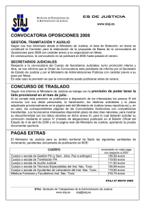 CONVOCATORIA OPOSICIONES 2008  www.staj.es GESTIÓN, TRAMITACIÓN Y AUXILIO