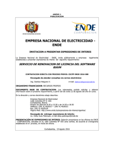 EMPRESA NACIONAL DE ELECTRICIDAD - ENDE