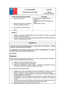 ACTA DE REUNIÓN Nº 001/2014 Comisión Nacional del Trigo