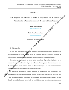 208 Propuesta para establecer un modelo de competencias para la Carrera de Administracion de Negocios Internacionales de la Universidad de Valparaiso 2008