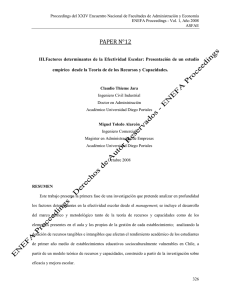 203 Factores determinantes de la Efectividad Escolar Presentacion de un estudio empirico  desde la Teoria de de los Recursos y Capacidades 2008