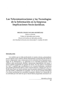 Las Telecomunicaciones las Tecnologías de la Información en la Empresa: Implicaciones Socio-Jurídicas.