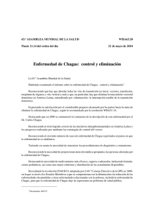 Enfermedad de Chagas:  control y eliminación WHA63.20