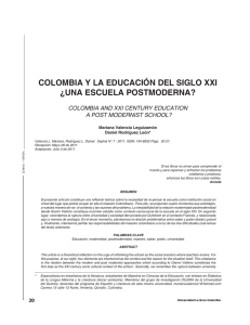 COLOMBIA Y LA EDUCACIÓN DEL SIGLO XXI ¿UNA ESCUELA POSTMODERNA?