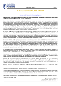 Resolución Carta Sectorial de Servicios del Archivo Histórico Provincial de Cuenca.