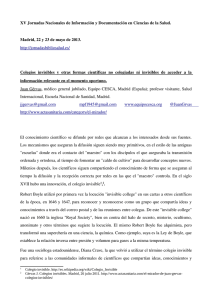 XV Jornadas Nacionales de Información y Documentación en Ciencias de la Salud. Madrid, 22 y 23 de mayo de 2013.