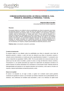 COMUNICACIÓN-EDUCACIÓN: UN VÍNCULO DESDE EL CUAL  Alejandra María Gordillo