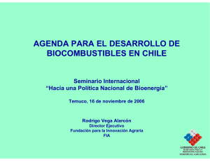 Agenda para el desarrollo de biocombustibles en Chile