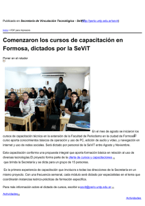 Comenzaron los cursos de capacitación en Formosa, dictados por la SeViT