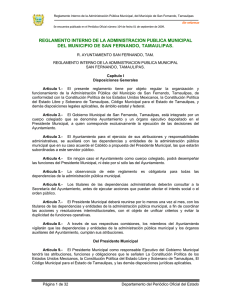Reglamento Interno de la Administración Pública Municipal