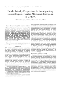 Estado Actual y Perspectivas de Investigación y Desarrollo para Fuentes Alternas de Energía en la UNEFA