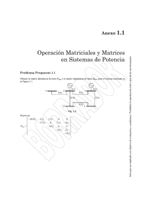 Operaciones Matriciales y Matrices en Sistemas de Potencia