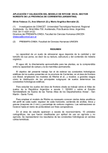 APLICACIÓN Y VALIDACIÓN DEL MODELO DE RITCHIE  EN EL... NORESTE DE LA PROVINCIA DE CORRIENTES (ARGENTINA)