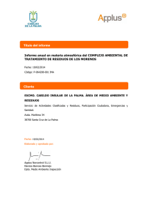 Informe anual materia atmosférica 2013 Los Morenos