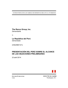 Peru's Submission on the Scope of Preliminary Objections (Spanish)