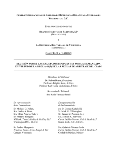 Decision on the Respondent's Objection Under Rule 41(5) of the ICSID Arbitration Rules (Spanish)