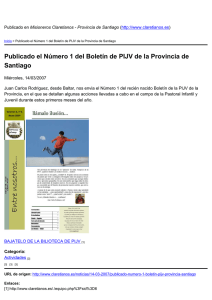Publicado el Número 1 del Boletín de PIJV de la... Santiago