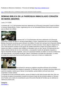 SEMANA BIBLICA EN LA PARROQUIA INMACULADO CORAZÓN DE MARÍA (MADRID)