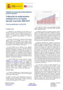 Utilización de medicamentos antidepresivos en España durante el periodo 2000-2013