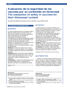 Evaluación de la seguridad de las vacunas por su contenido en timerosal