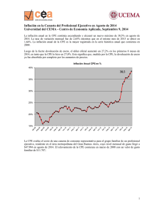 Inflación en la Canasta del Profesional Ejecutivo en Agosto de... Universidad del CEMA - Centro de Economía Aplicada, Septiembre 9,...