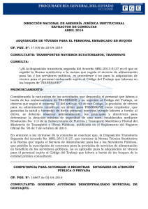 DIRECCIÓN NACIONAL DE ASESORÍA JURÍDICA INSTITUCIONAL EXTRACTOS DE CONSULTAS ABRIL 2014