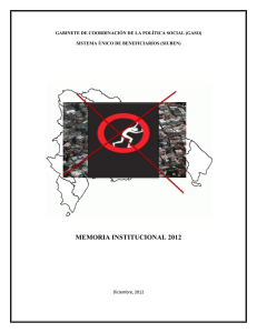 MEMORIA INSTITUCIONAL 2012 GABINETE DE COORDINACIÓN DE LA POLÍTICA SOCIAL (GASO)
