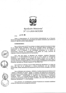 Resolución Ministerial No. 122-2010-MINAM