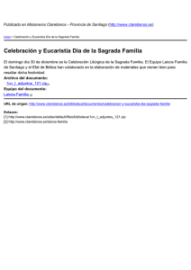 Celebración y Eucaristía Día de la Sagrada Familia