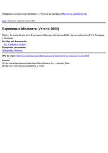 Experiencia Misionera (Verano 2005)