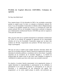 Pérdida de Capital (Decreto 12692002)