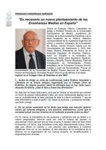 “Es necesario un nuevo planteamiento de las Enseñanzas Medias en España”