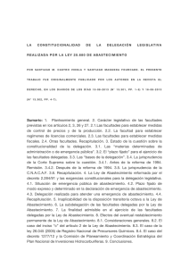 La constitucionalidad de la delegación legislativa realizada por la ley 20