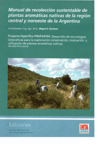 Manual de recolección sustentable de Plantas Aromáticas nativas de la región central y noroeste de la Argentina, INTA Castelar.