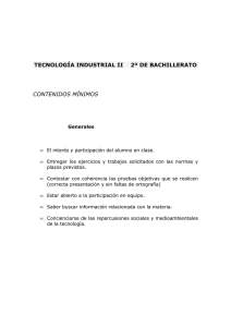 Mínimos Tecnología Industrial Bachillerato